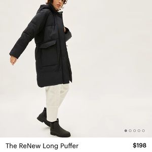 Everlane ReNew Down Coat - Navy